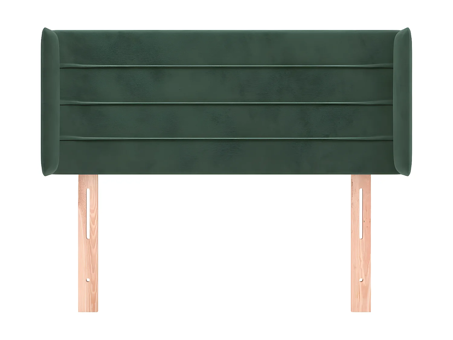 Cabeceira de cama c/ abas veludo 93x16x78/88 cm verde-escuro