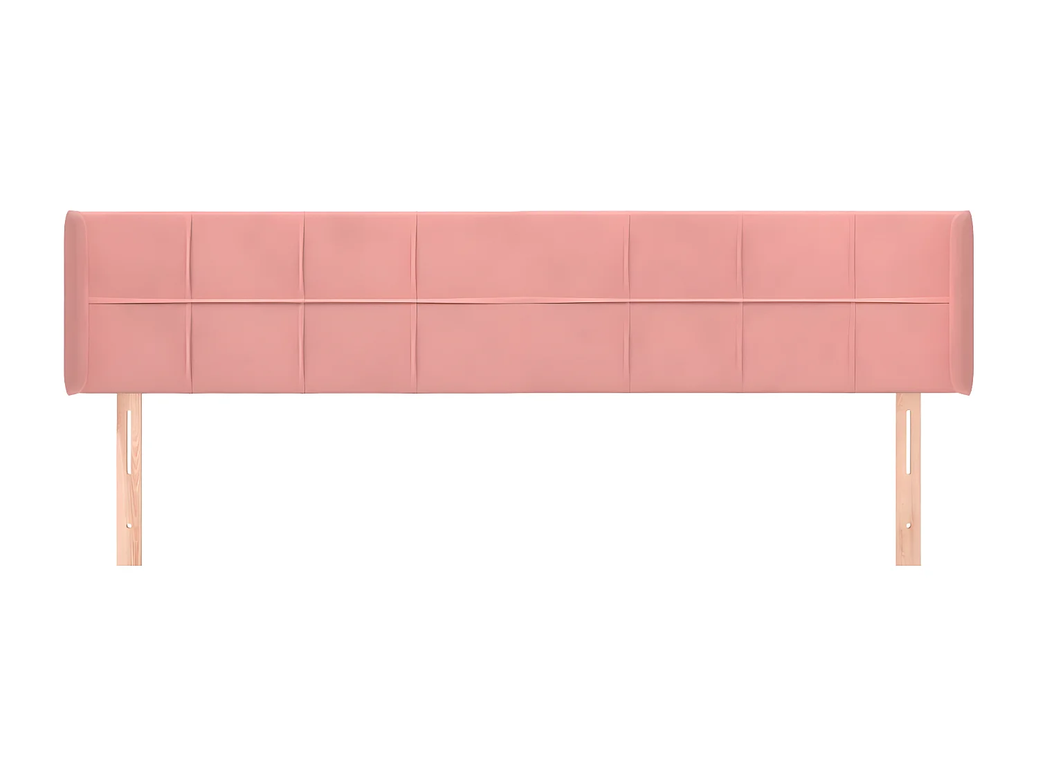 Tête de lit avec oreilles Rose 203x16x78/88 cm Velours