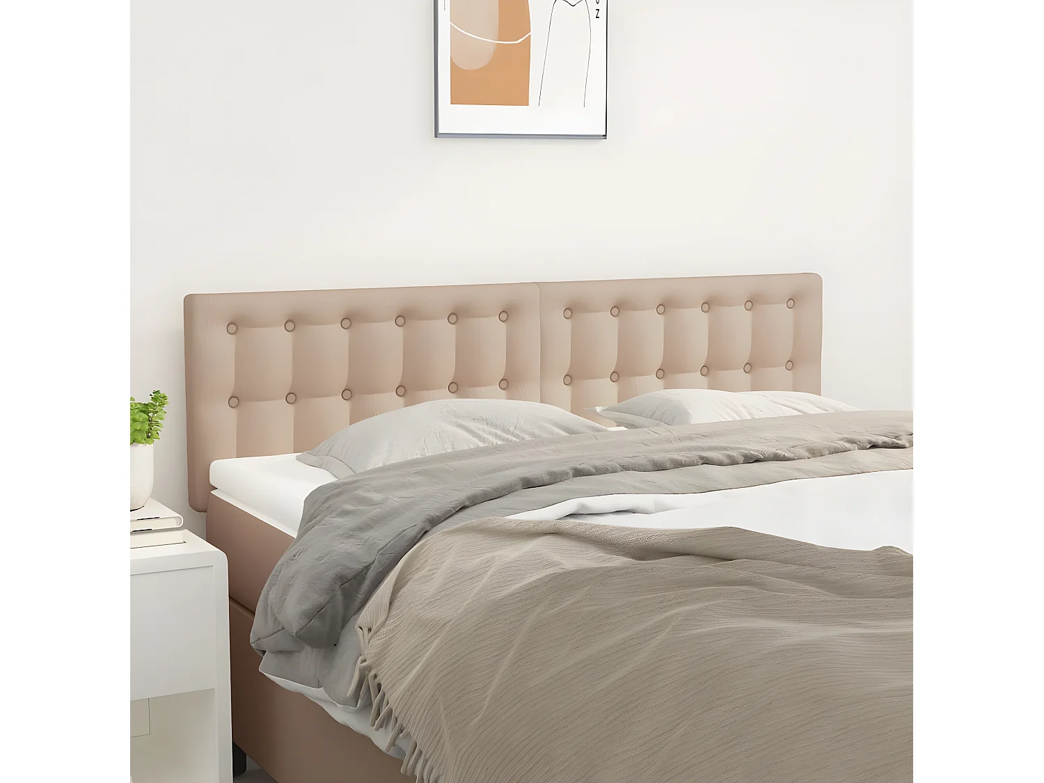 Têtes de lit 2 pièces Cappuccino 72x5x78/88 cm Similicuir