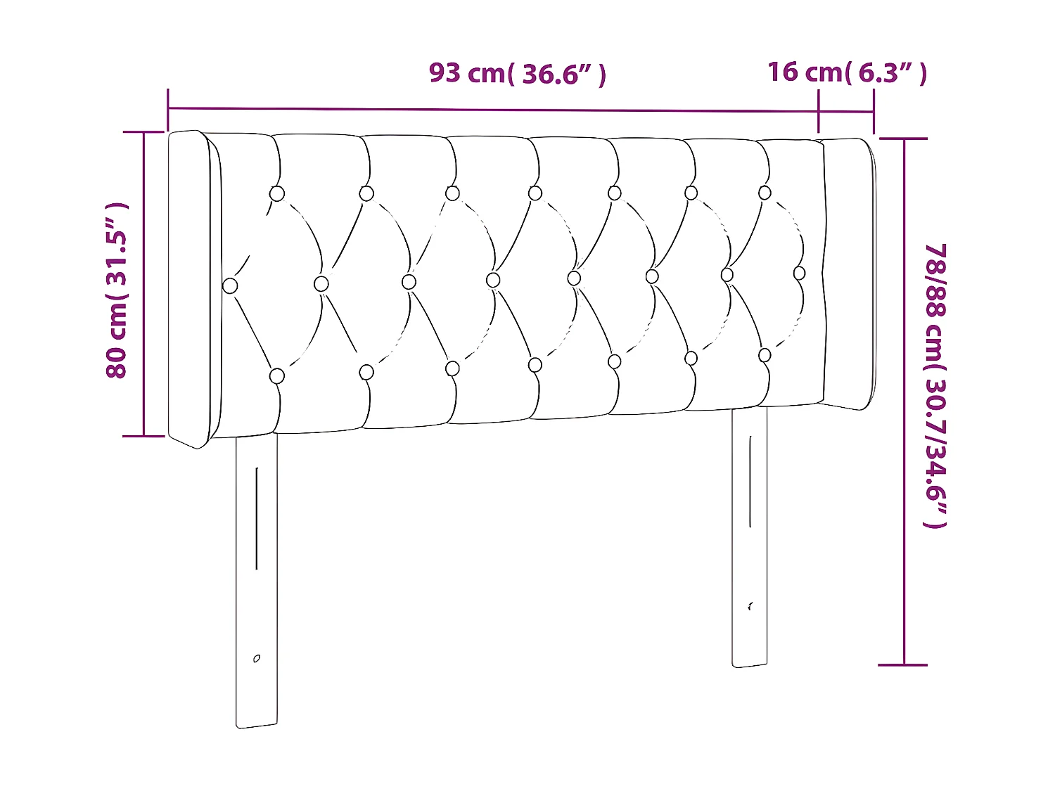 Cabecero de terciopelo azul oscuro 93x16x78/88 cm