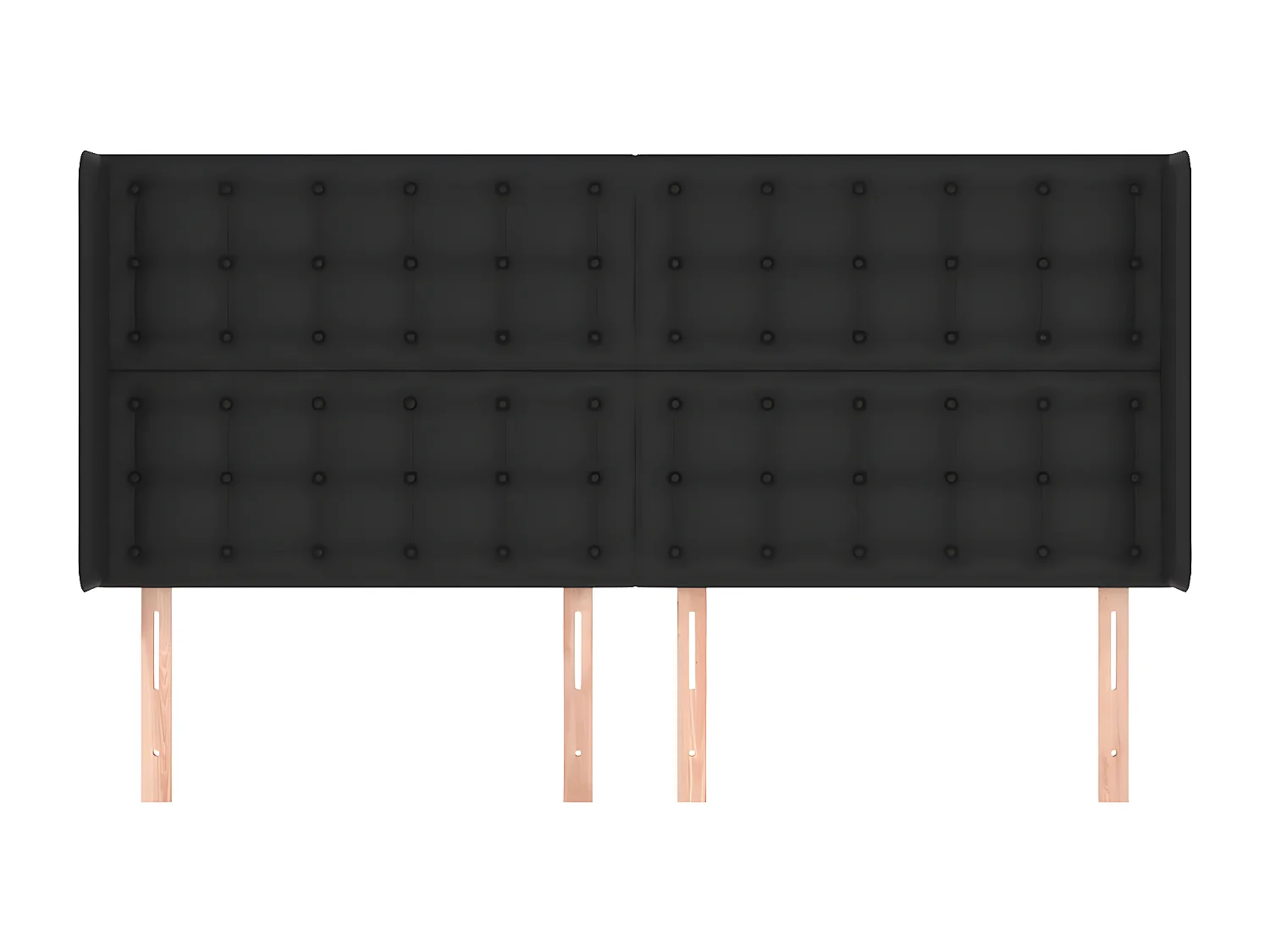 Tête de lit avec oreilles Noir 163x16x118/128 cm Similicuir