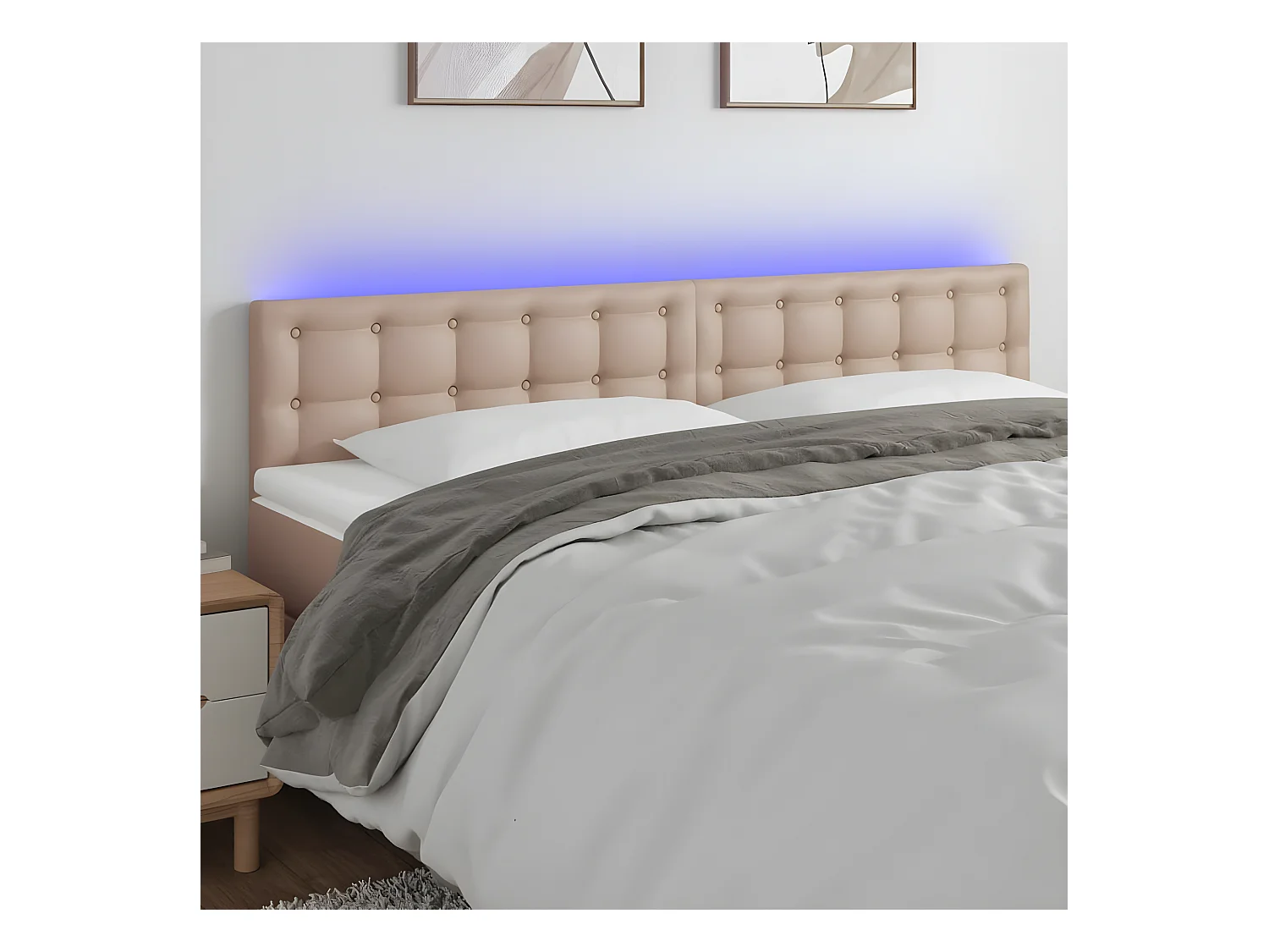 Tête de lit à LED Cappuccino 160x5x78/88 cm Similicuir