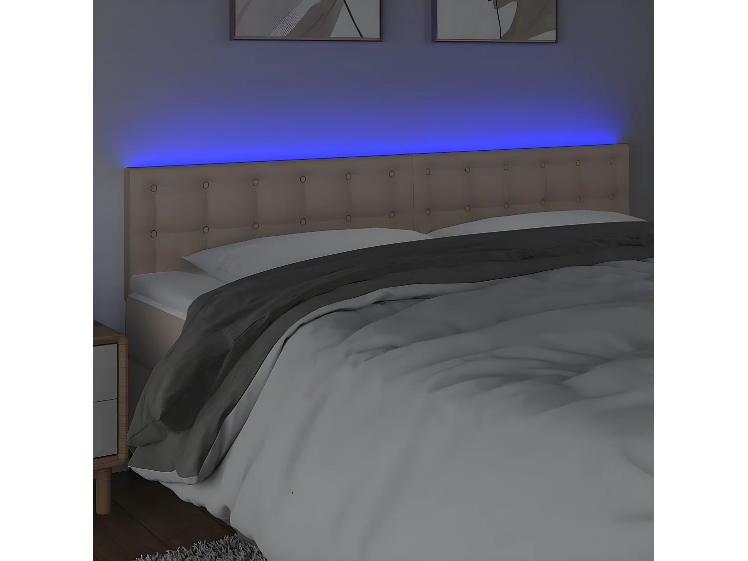 Tête de lit à LED Cappuccino 160x5x78/88 cm Similicuir