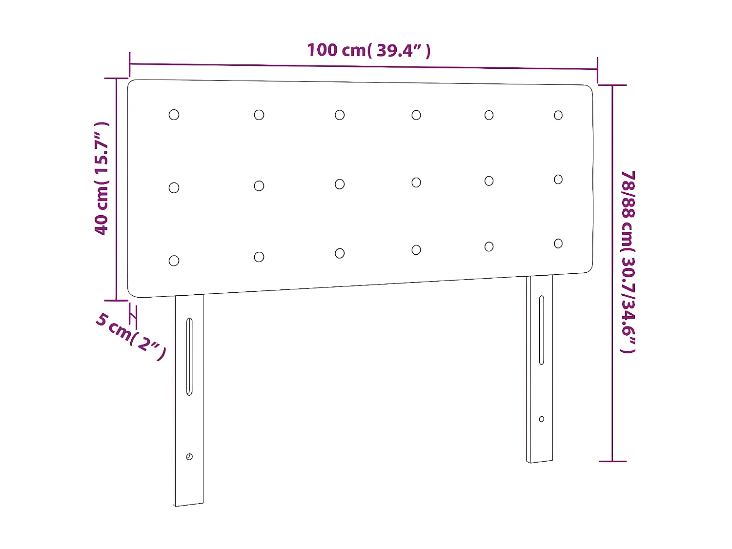 Hoofdbord 100x5x78/88 cm stof taupe
