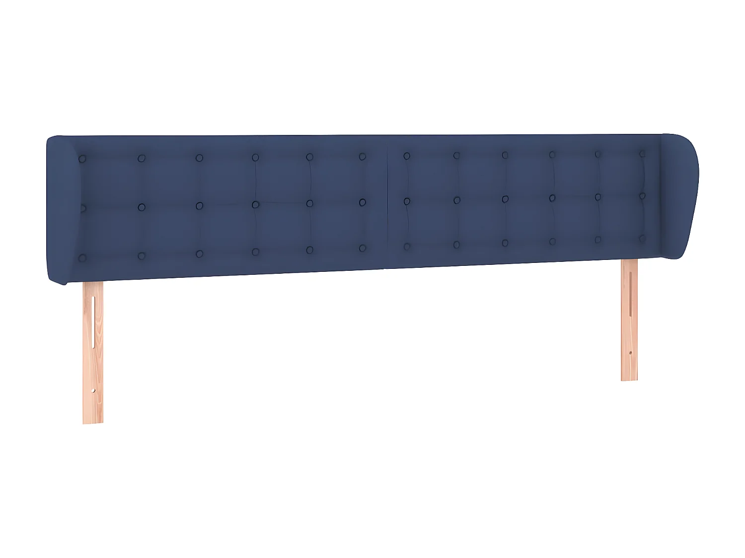 Hoofdbord met randen 163x23x78/88 cm stof blauw