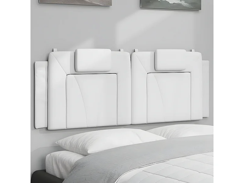 Coussin de tête de lit blanc 140 cm similicuir