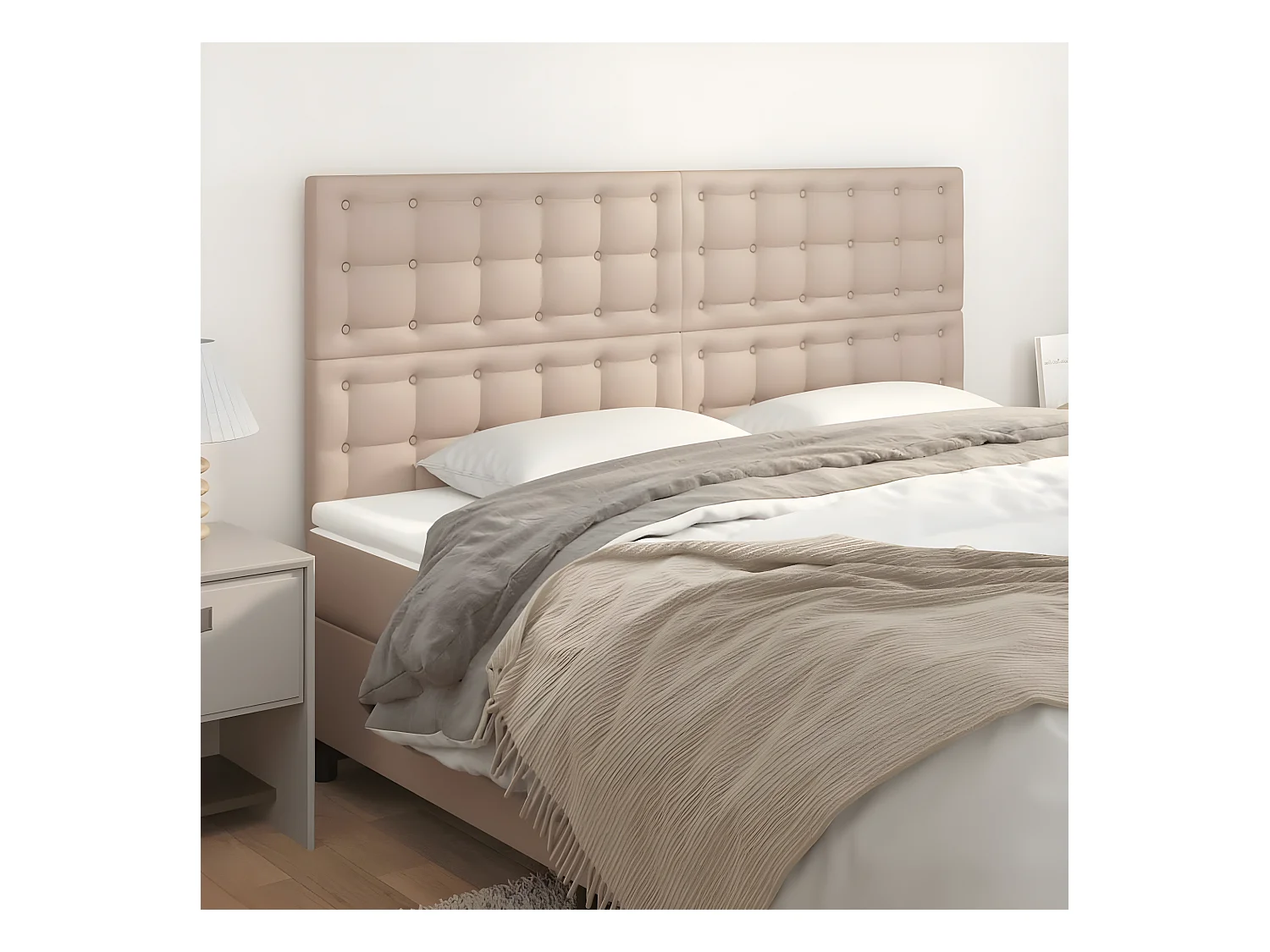 Têtes de lit 4 pièces Cappuccino 100x5x78/88 cm Similicuir
