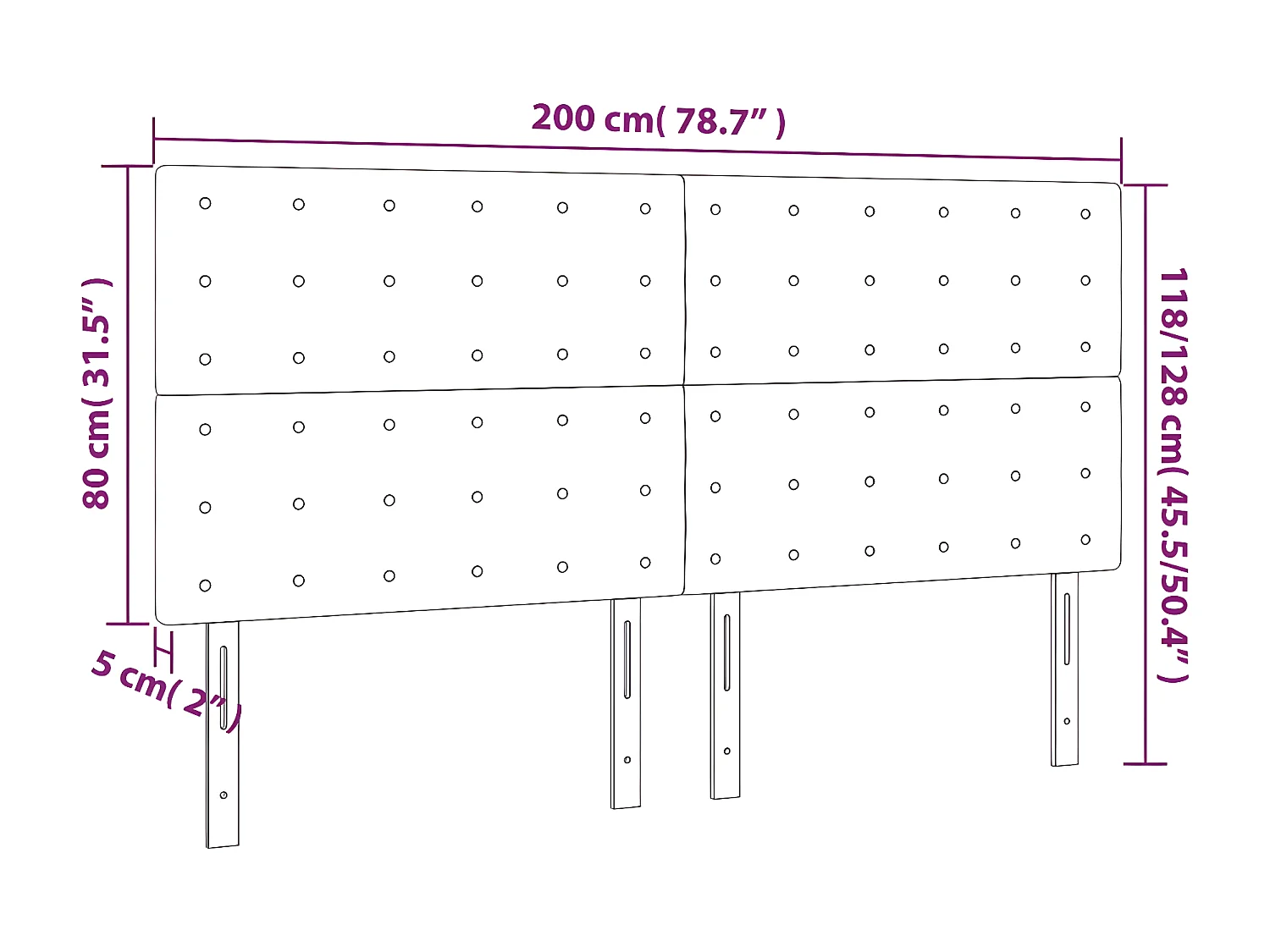 Têtes de lit 4 pièces Cappuccino 100x5x78/88 cm Similicuir