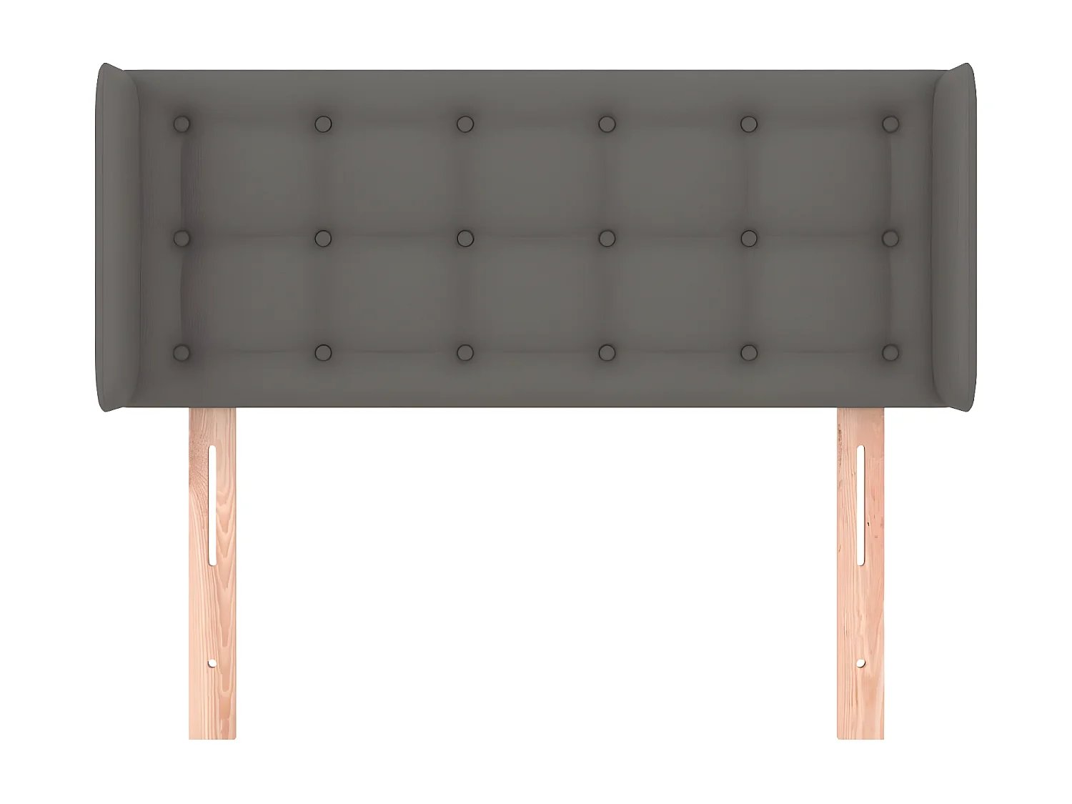 Cabecero de cuero sintético gris 93x16x78/88 cm