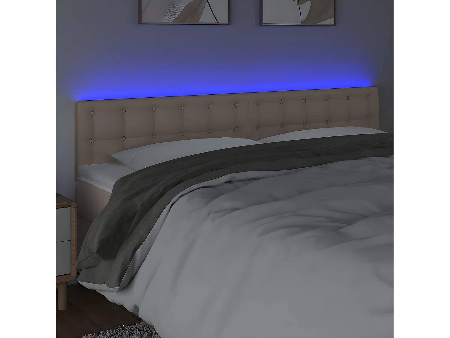 Tête de lit à LED Cappuccino 180x5x78/88 cm Similicuir