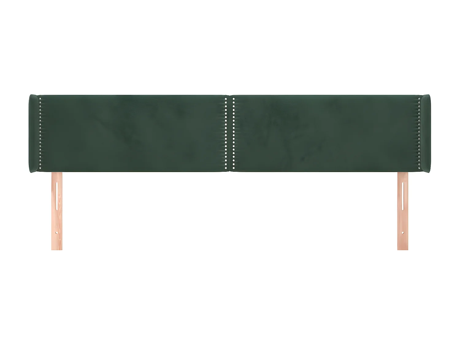 Cabeceira de cama c/ abas veludo 163x16x78/88cm verde-escuro