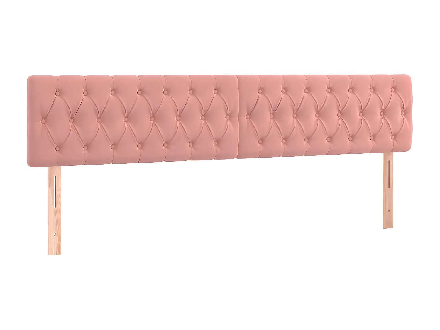 Cabeceira de cama 2 peças veludo 90x7x78/88 cm rosa