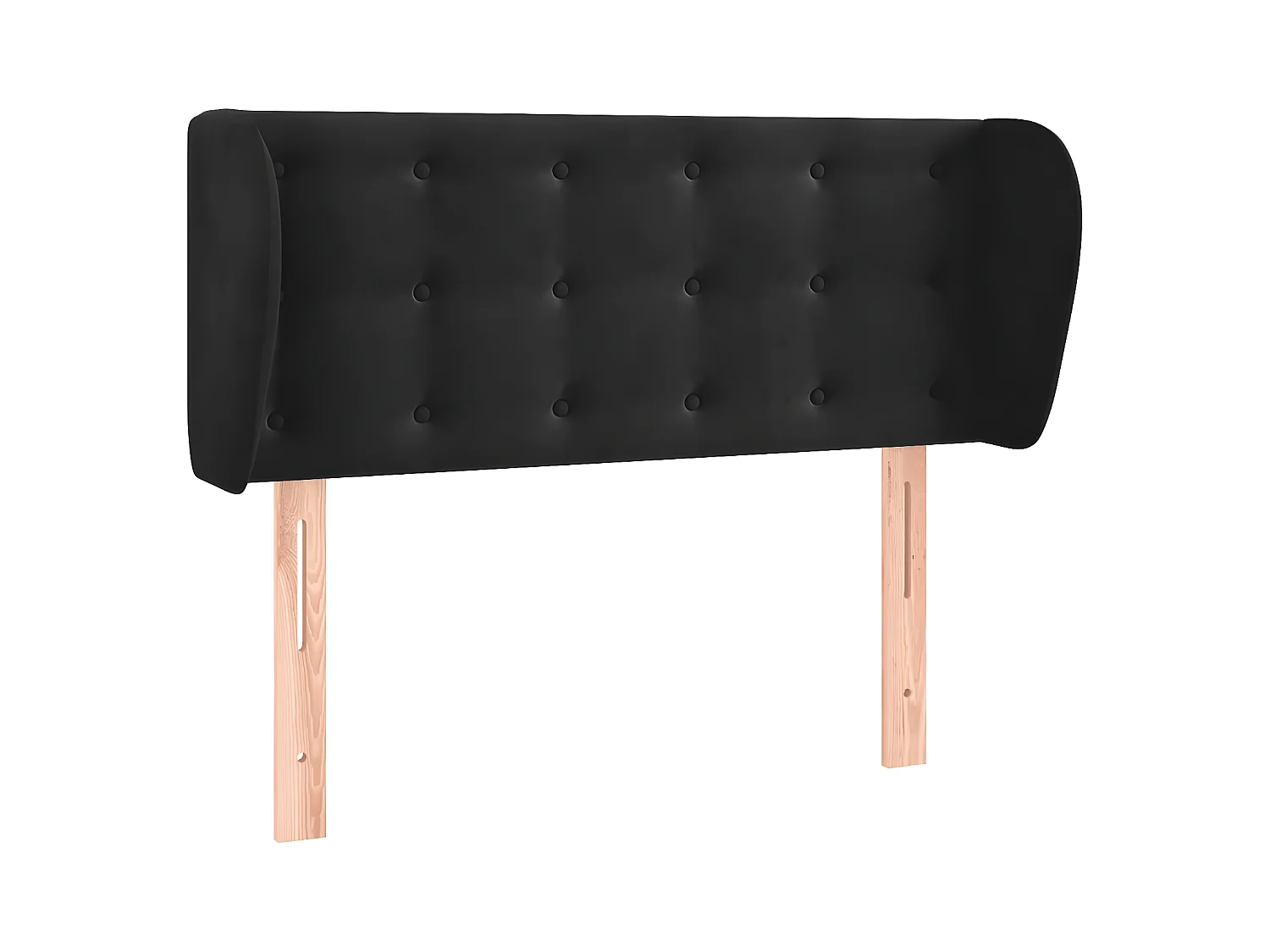 Cabecero de terciopelo negro 103x23x78/88 cm