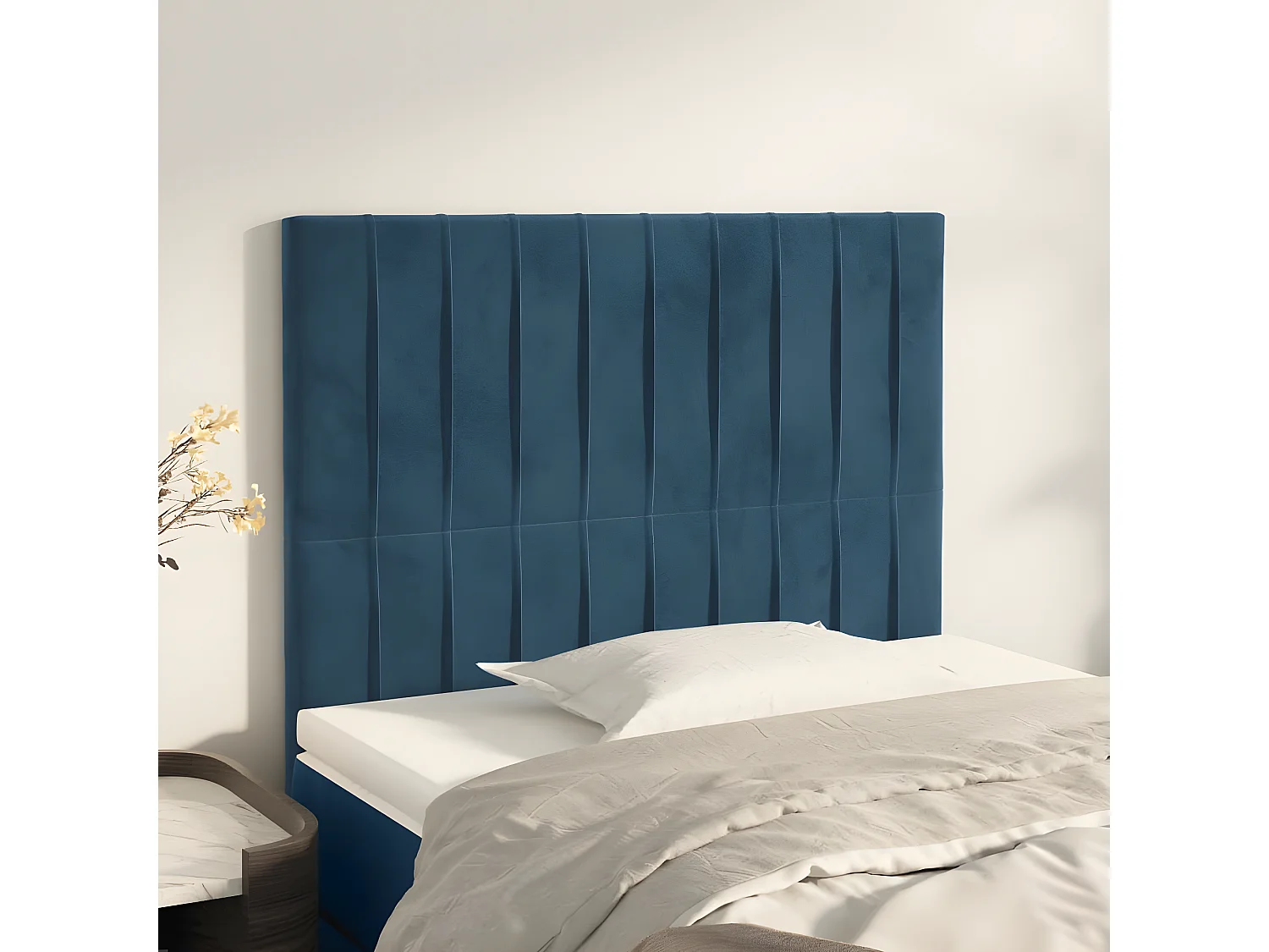 Têtes de lit 2 pièces Bleu foncé 90x5x78/88 cm Velours