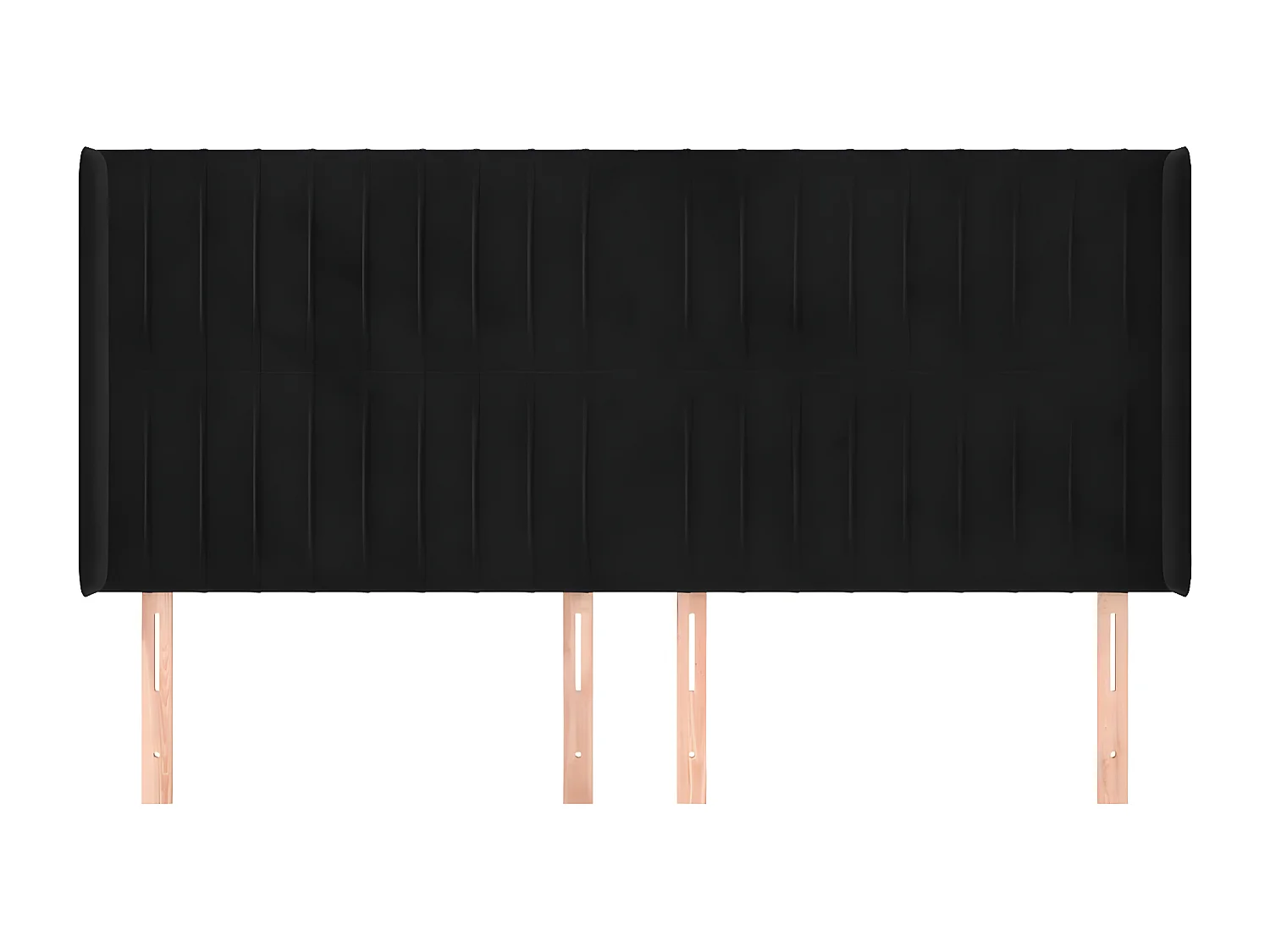 Tête de lit avec oreilles Noir 163x16x118/128 cm Velours