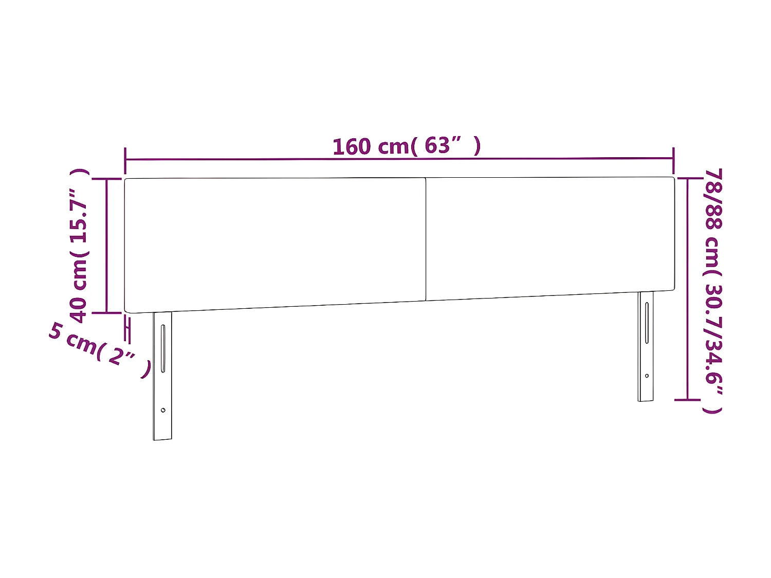 Hoofdbord LED 160x5x78/88 cm fluweel zwart