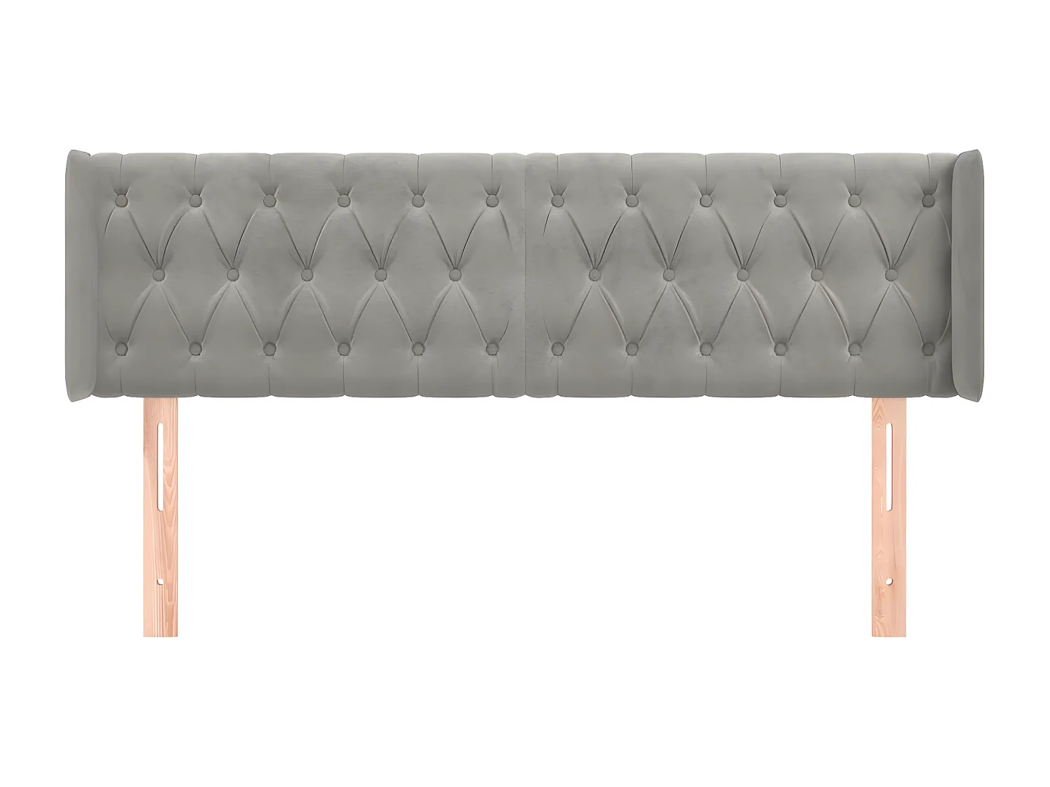 Tête de lit avec oreilles Gris clair 147x16x78/88 cm Velours