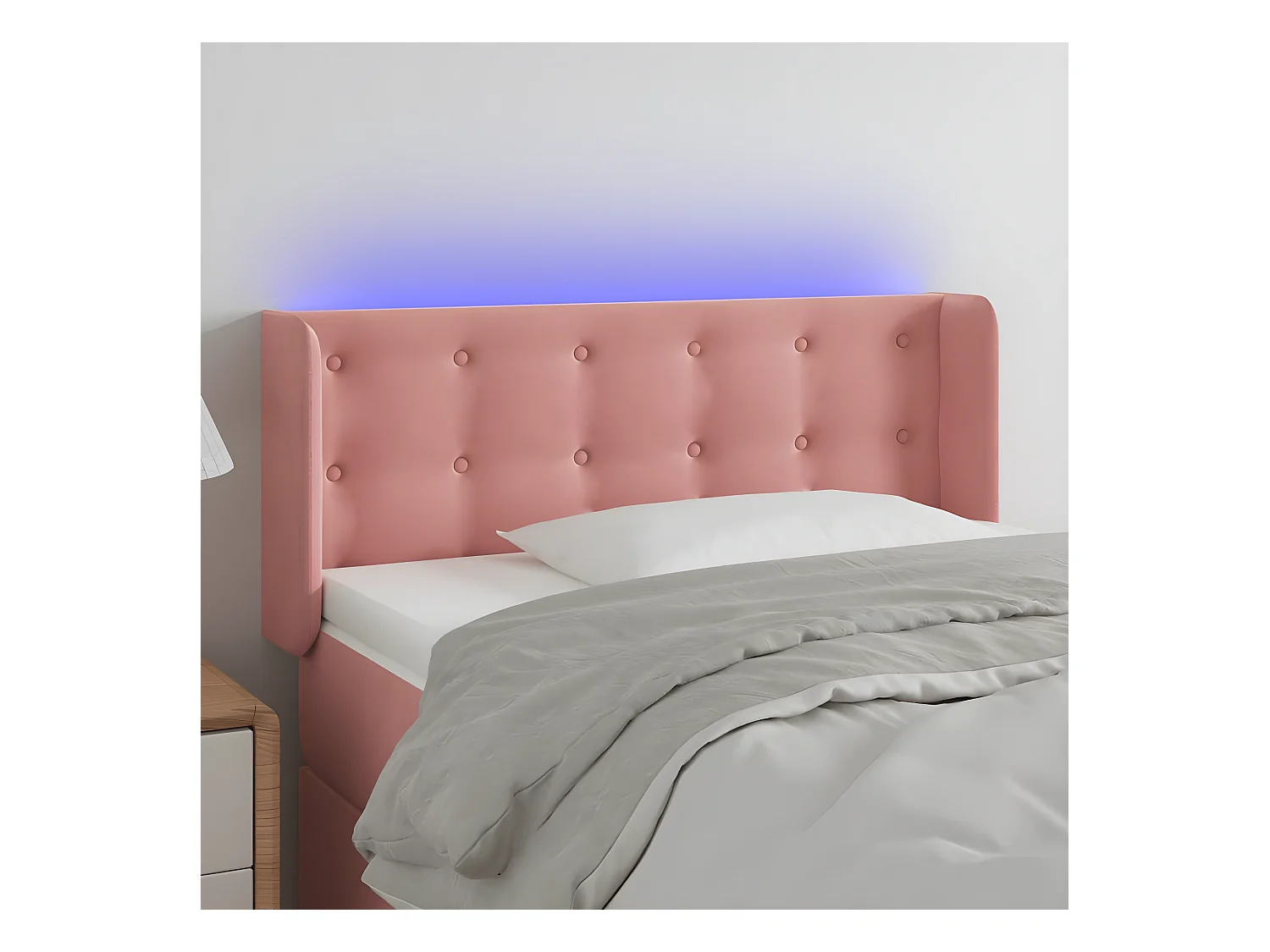 Tête de lit à LED Rose 103x16x78/88 cm Velours