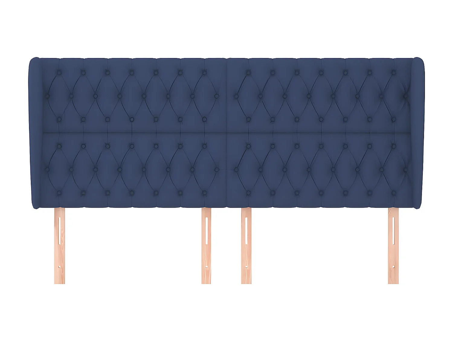 Tête de lit avec oreilles Bleu 203x23x118/128 cm Tissu
