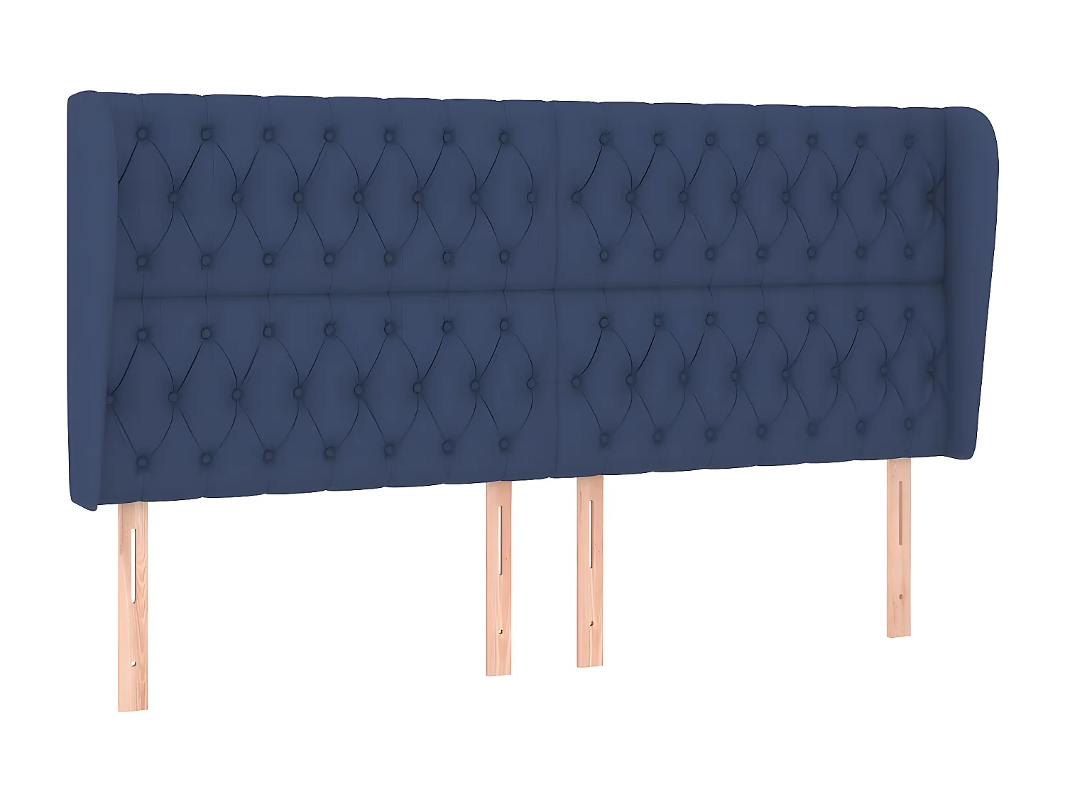 Tête de lit avec oreilles Bleu 203x23x118/128 cm Tissu