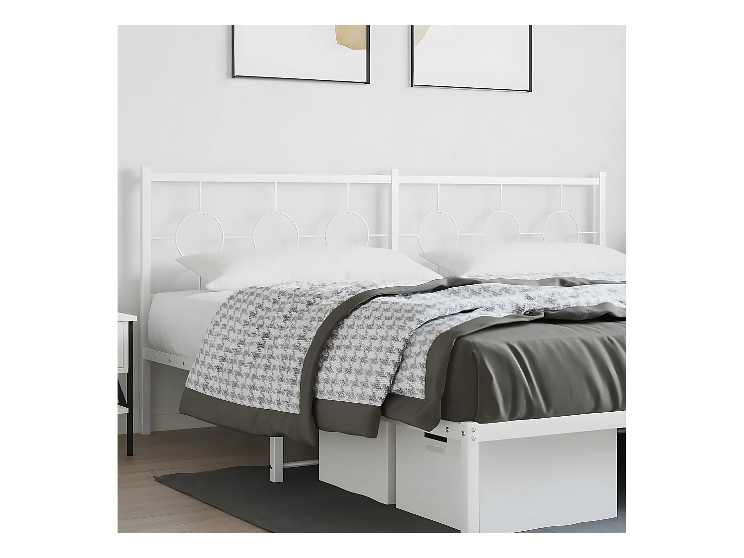 Tête de lit métal blanc 200 cm
