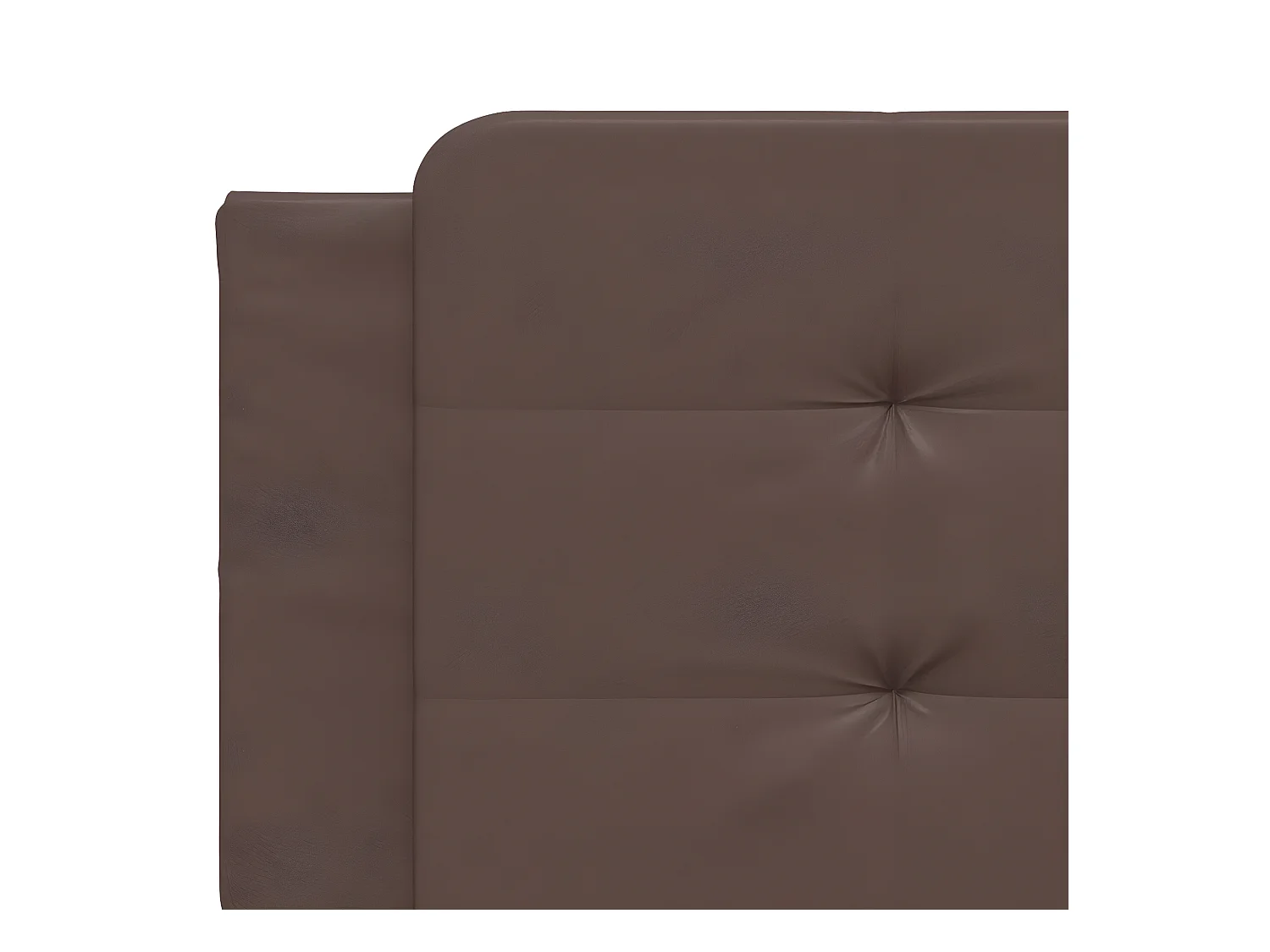 Cabecero de cama acolchado cuero sintético marrón 200 cm