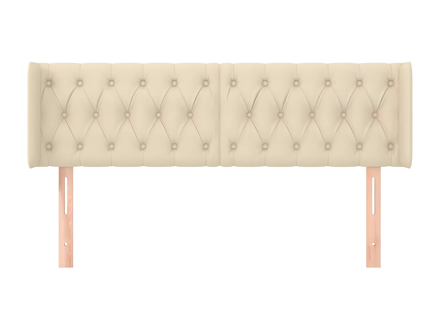 Cabecero de tela color crema 163x16x78/88 cm