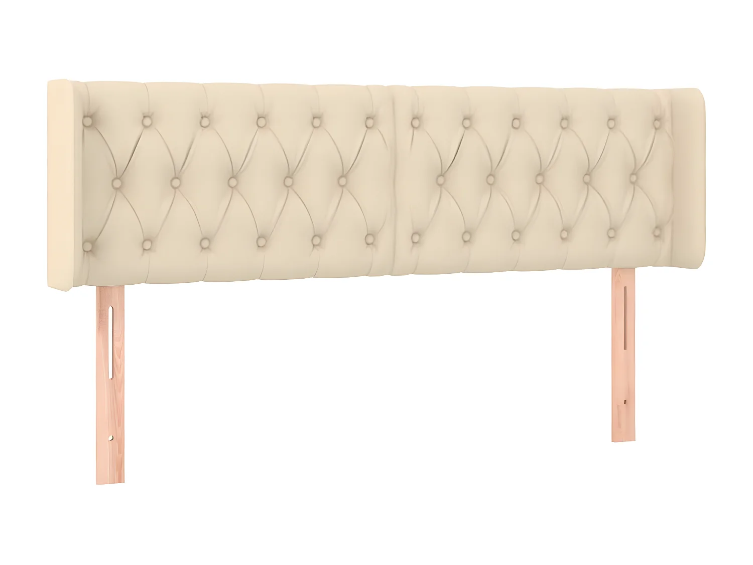 Tête de lit avec oreilles Crème 163x16x78/88 cm Tissu