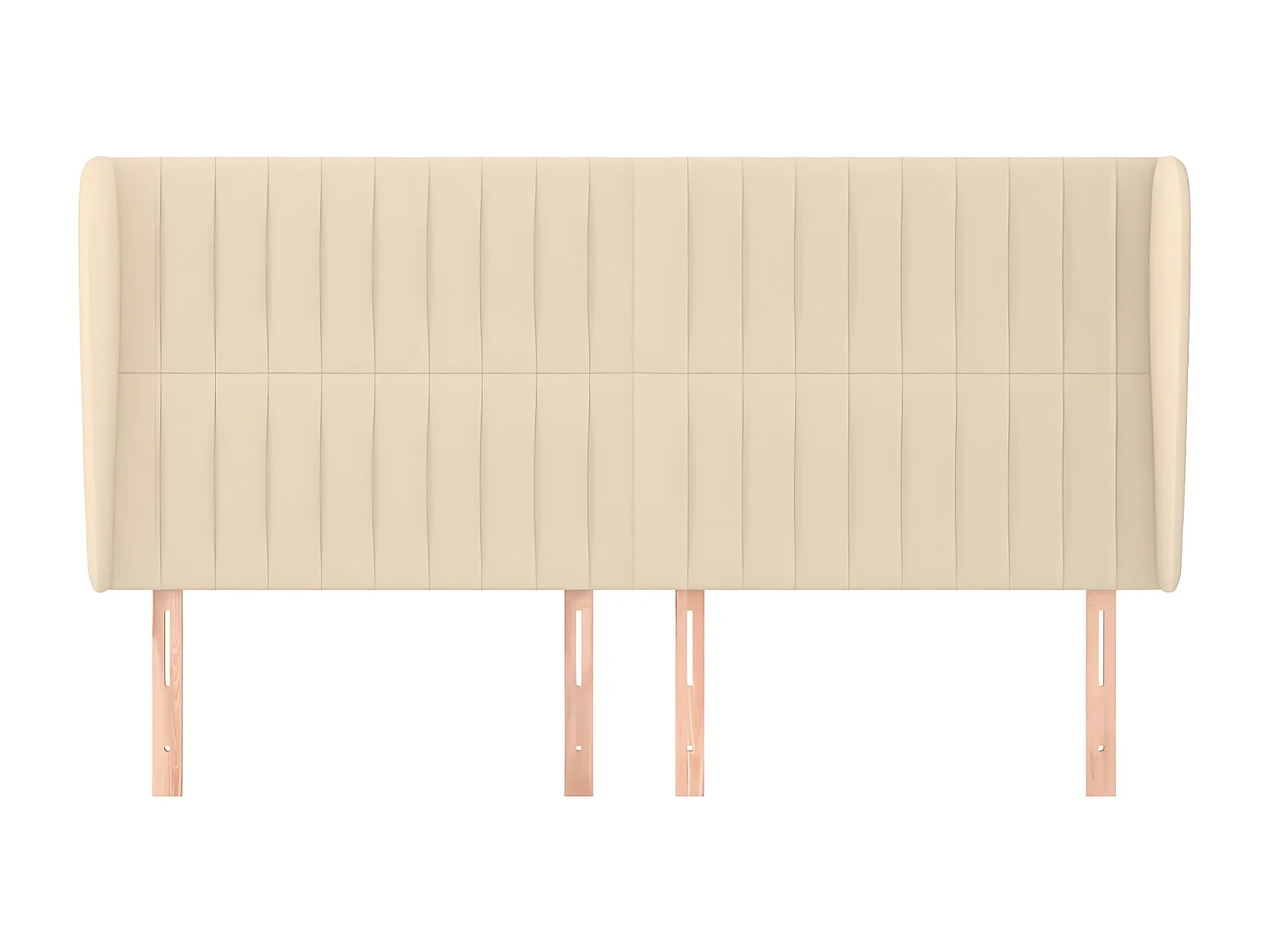 Tête de lit avec oreilles Crème 163x23x118/128 cm Tissu