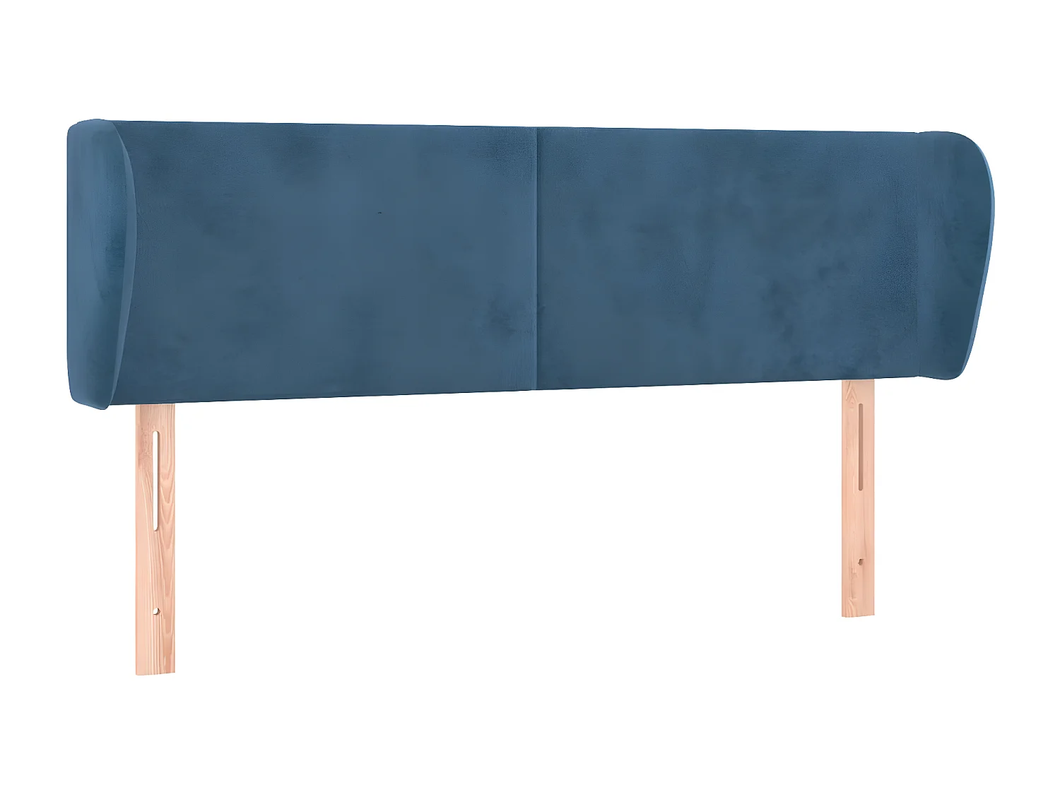 Tête de lit avec oreilles Bleu foncé 147x23x78/88 cm Velours