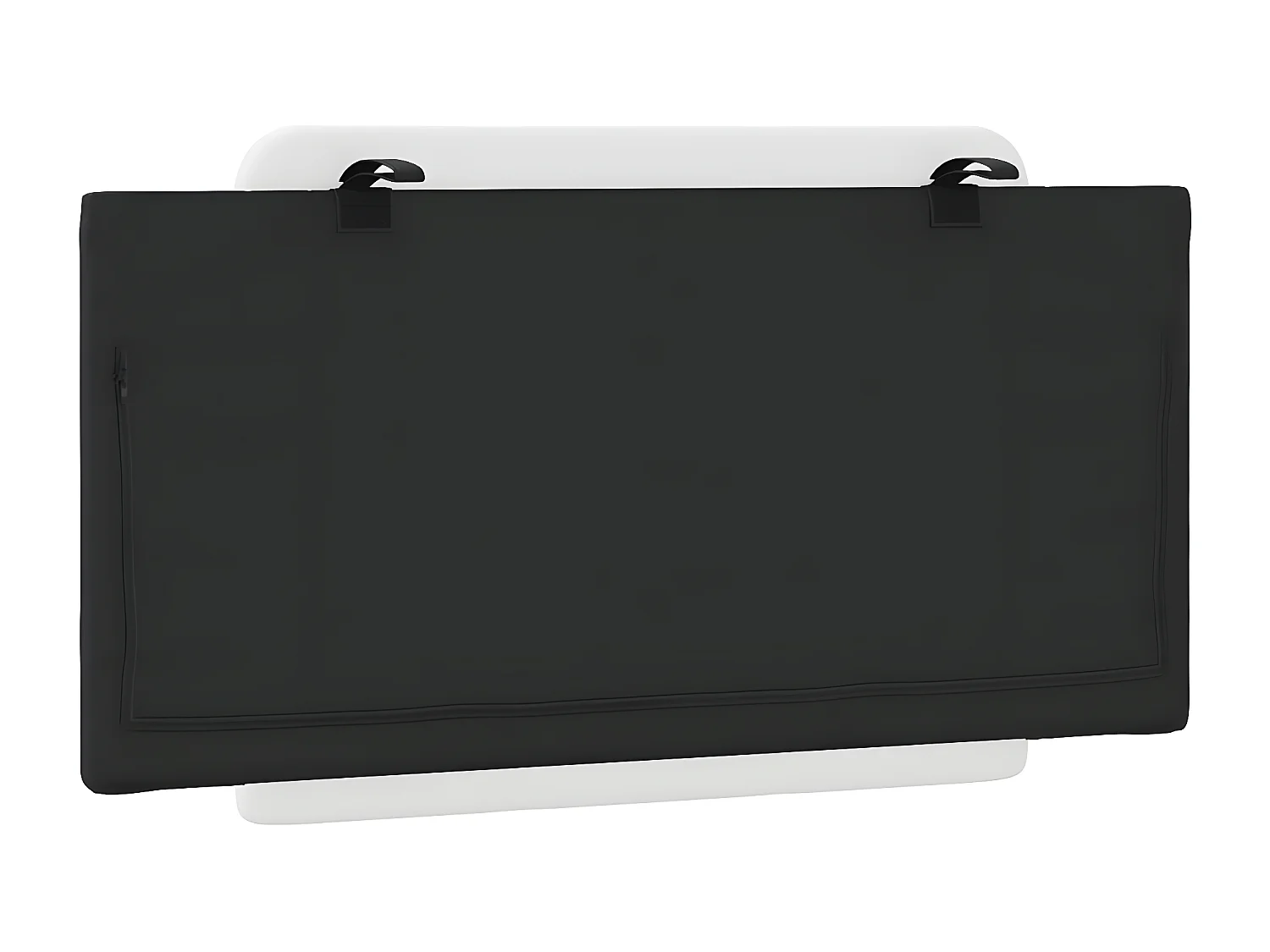 Cabecero de cama acolchado cuero sintético blanco negro 100 cm