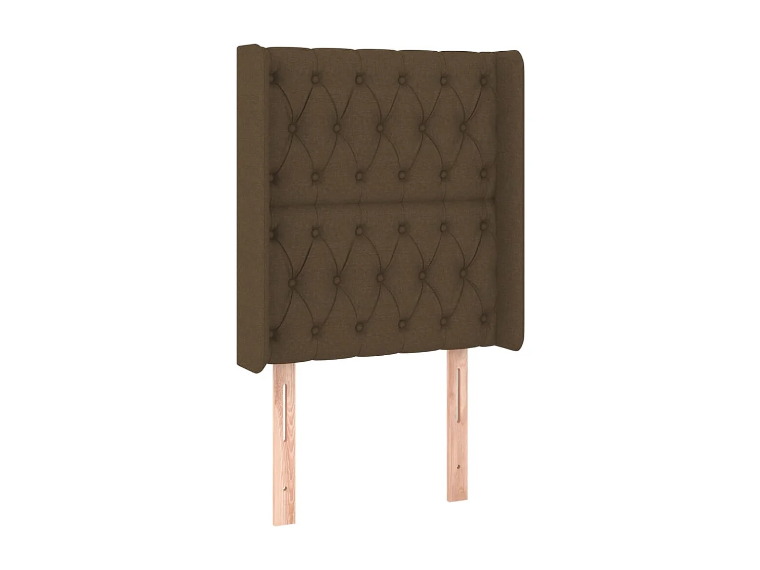 Tête de lit avec oreilles Marron foncé 83x16x118/128 cm Tissu