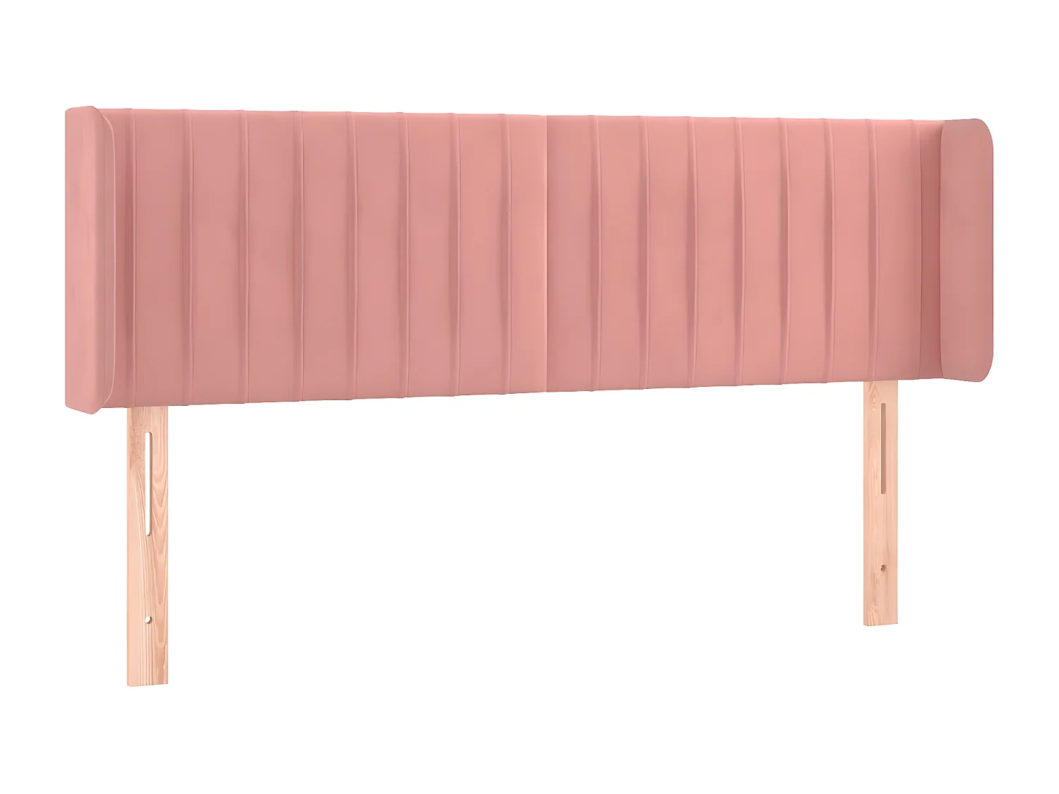Cabeceira de cama c/ luzes LED veludo 147x16x78/88 cm rosa