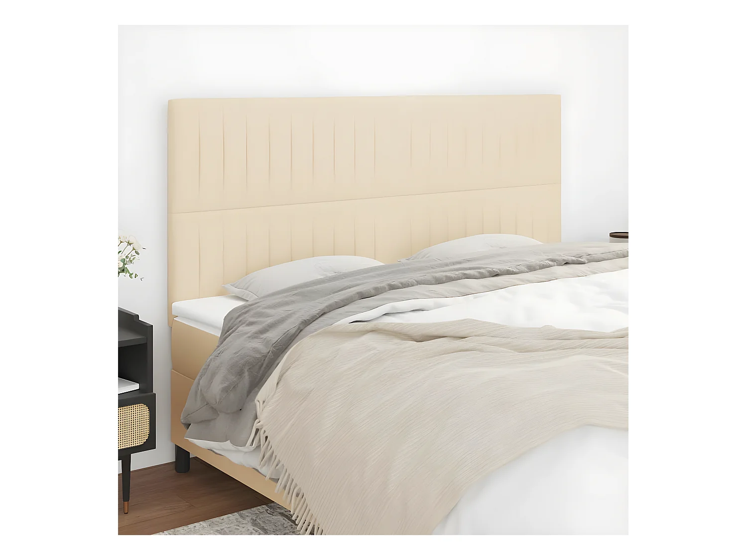 Têtes de lit 4 pièces Crème 80x5x78/88 cm Tissu