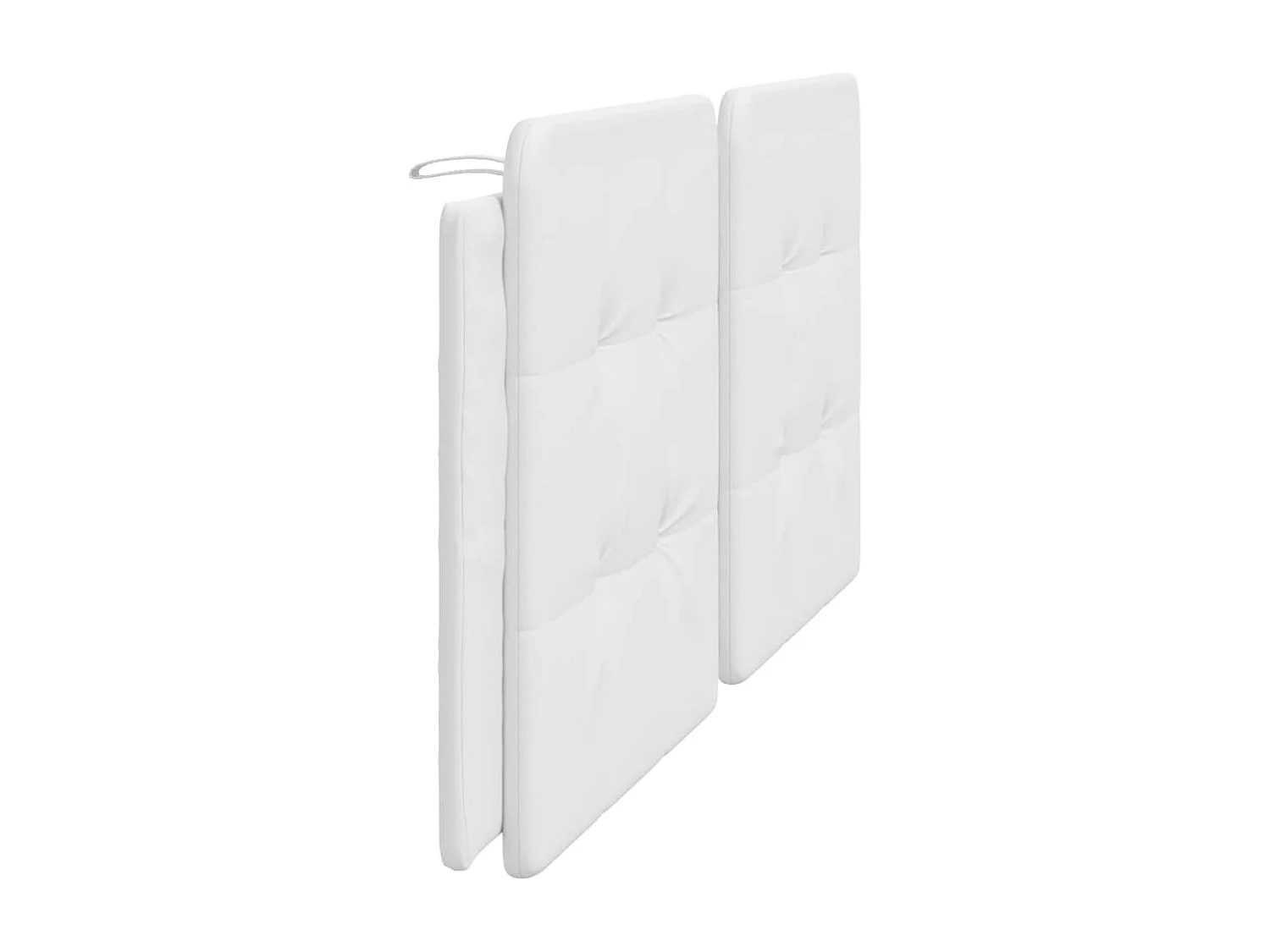 Cabecero de cama acolchado cuero sintético blanco 200 cm