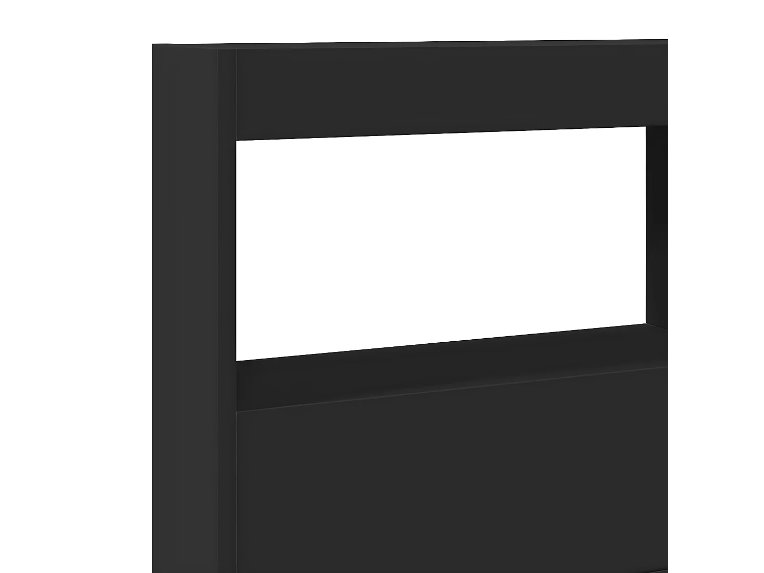 Armoire tête de lit avec LED noir 140x17x102 cm