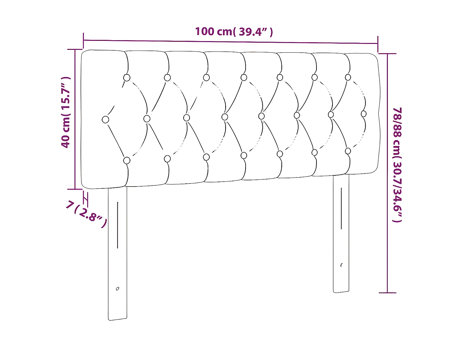 Hoofdbord LED 100x7x78/88 cm stof lichtgrijs