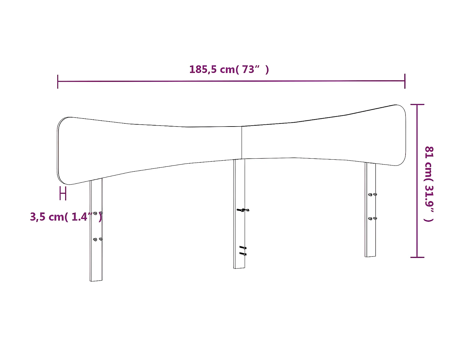 Tête de lit cire marron 180 cm bois massif de pin