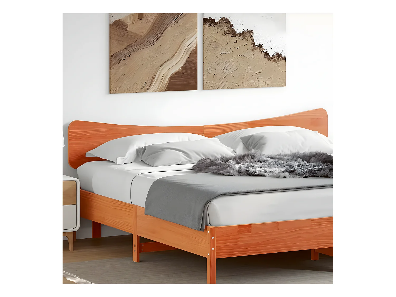 Tête de lit cire marron 180 cm bois massif de pin
