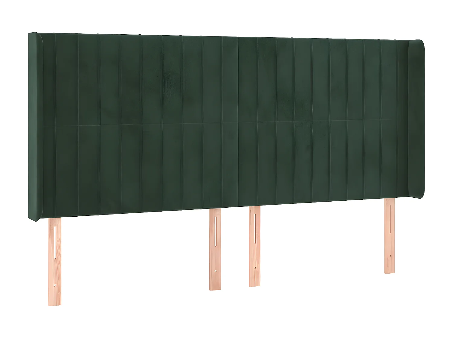 Tête de lit avec oreilles Vert foncé 203x16x118/128 cm Velours