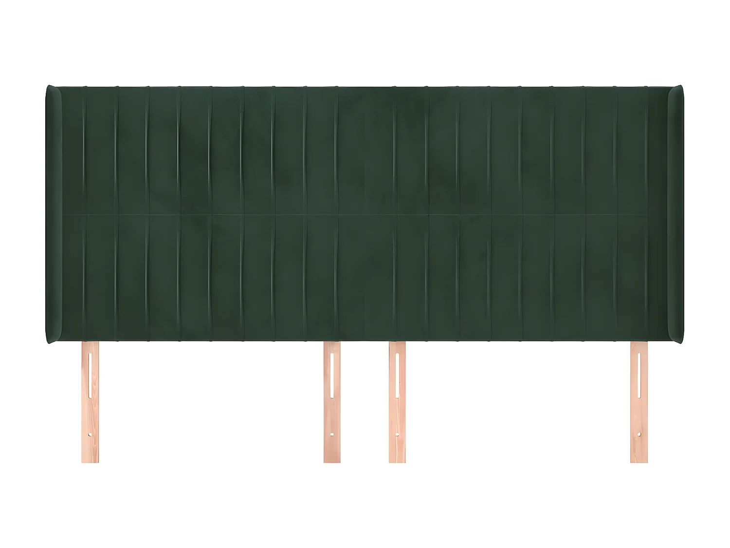 Tête de lit avec oreilles Vert foncé 203x16x118/128 cm Velours
