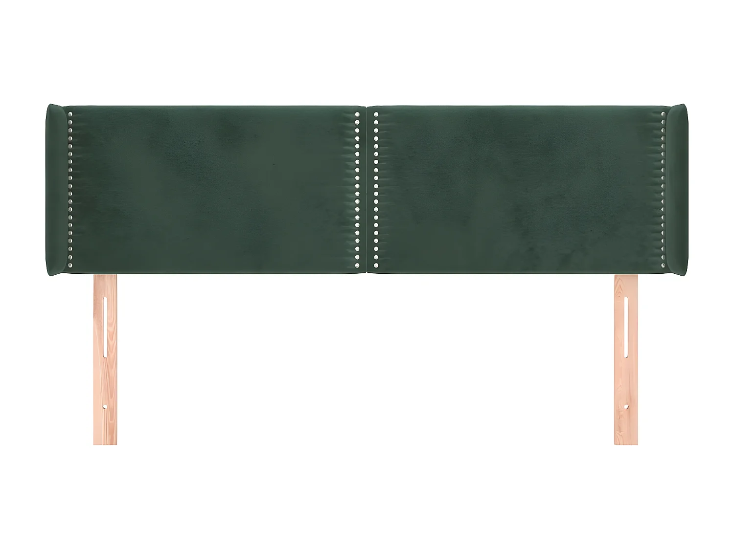 Tête de lit avec oreilles Vert foncé 147x16x78/88 cm Velours