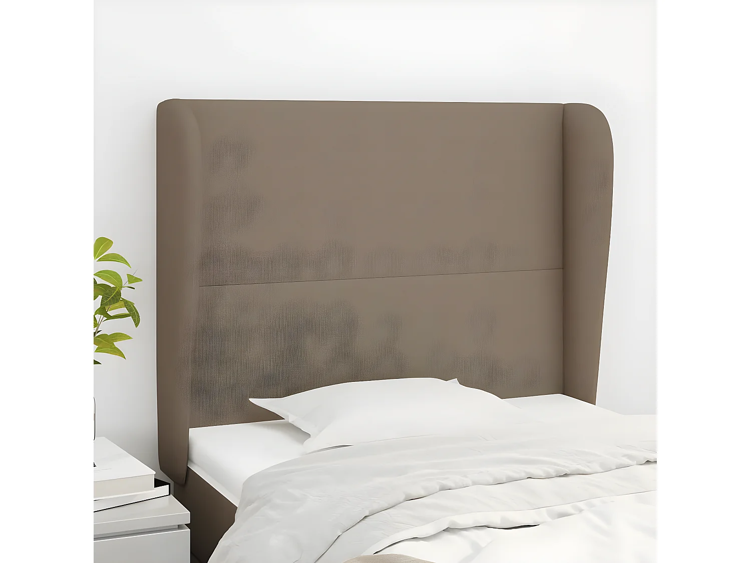 Tête de lit avec oreilles Taupe 83x23x118/128 cm Tissu