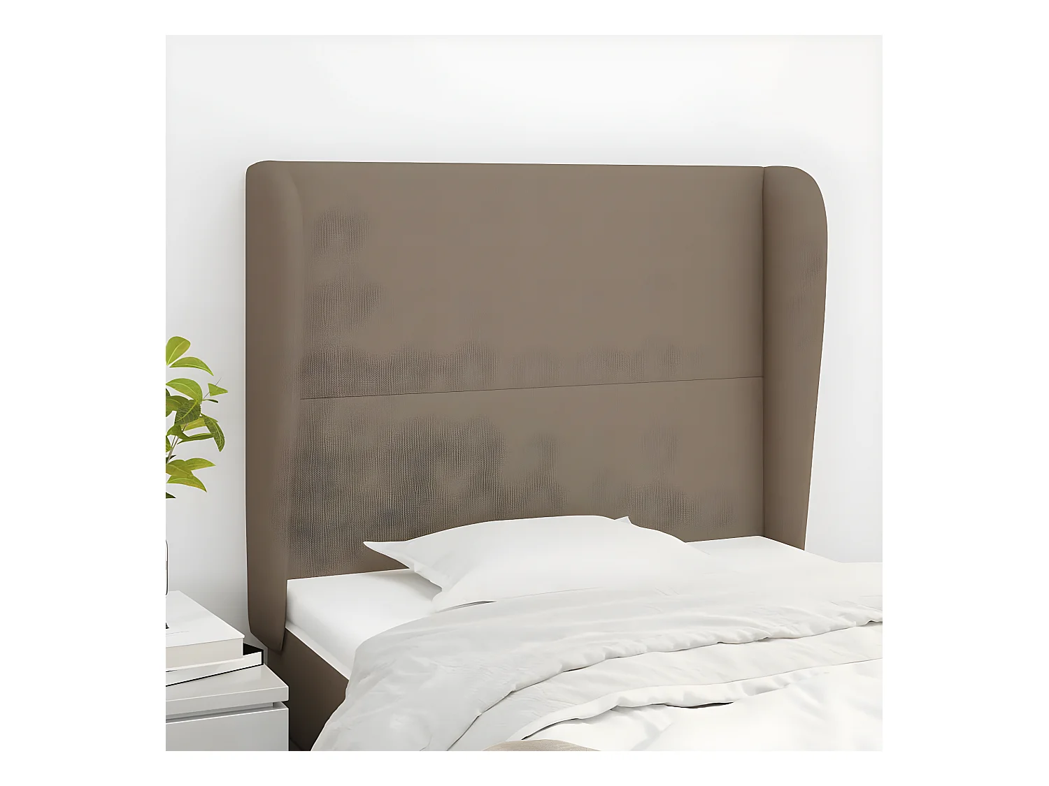 Tête de lit avec oreilles Taupe 83x23x118/128 cm Tissu
