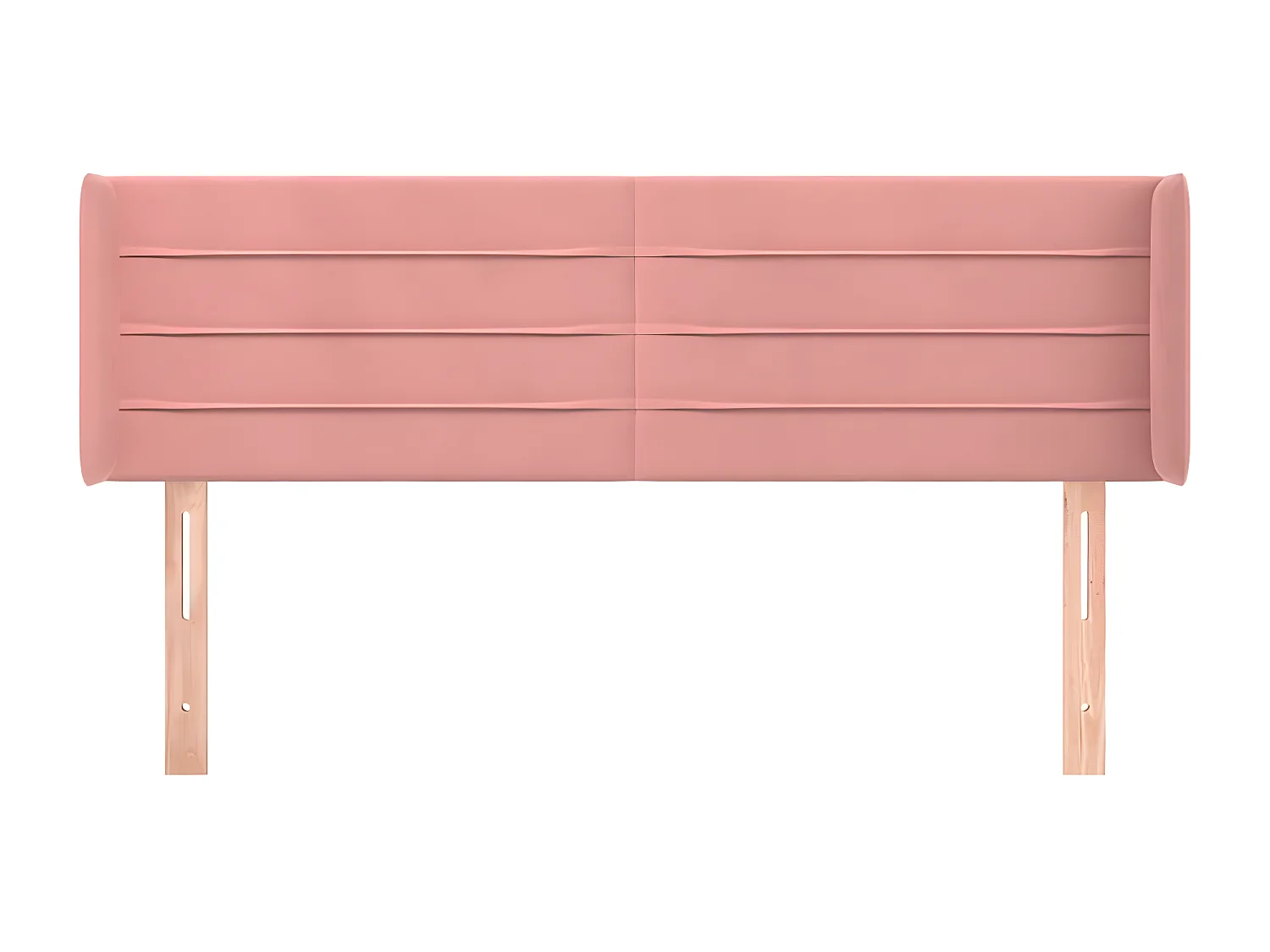 Cabeceira de cama c/ abas veludo 147x16x78/88 cm rosa