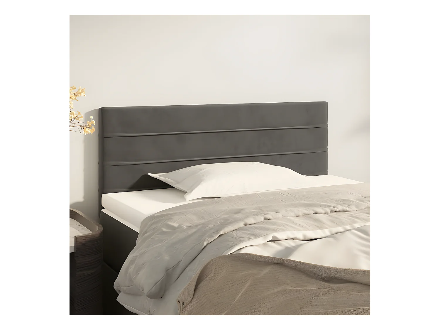 Tête de lit Gris foncé 100x5x78/88 cm Velours