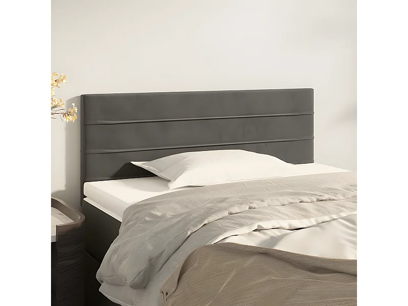 Tête de lit Gris foncé 100x5x78/88 cm Velours