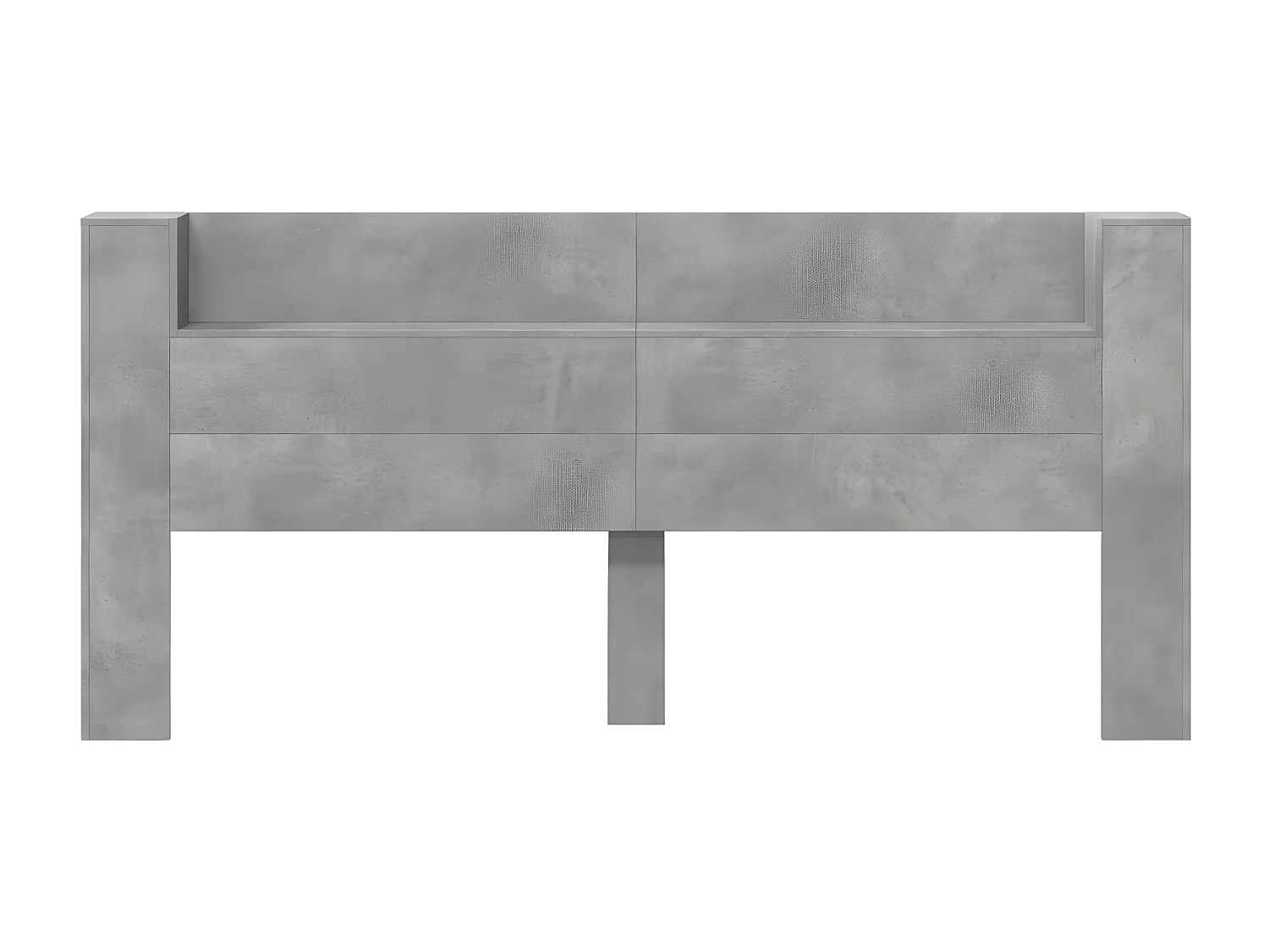 Armoire tête de lit avec LED gris béton 220x16,5x103,5 cm