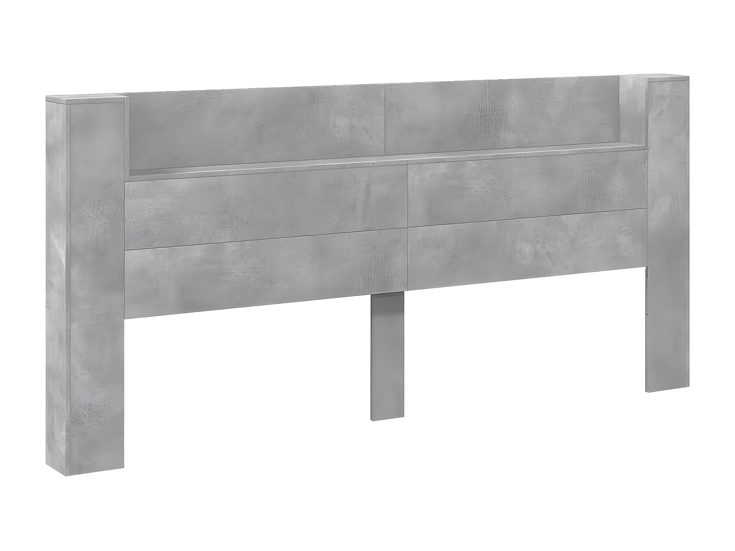 Armoire tête de lit avec LED gris béton 220x16,5x103,5 cm