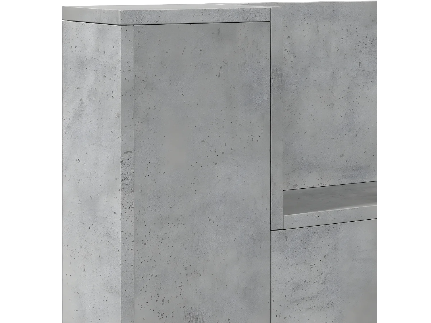 Armoire tête de lit avec LED gris béton 220x16,5x103,5 cm